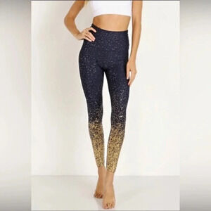 Women's Black and Gold Ombre Leggings